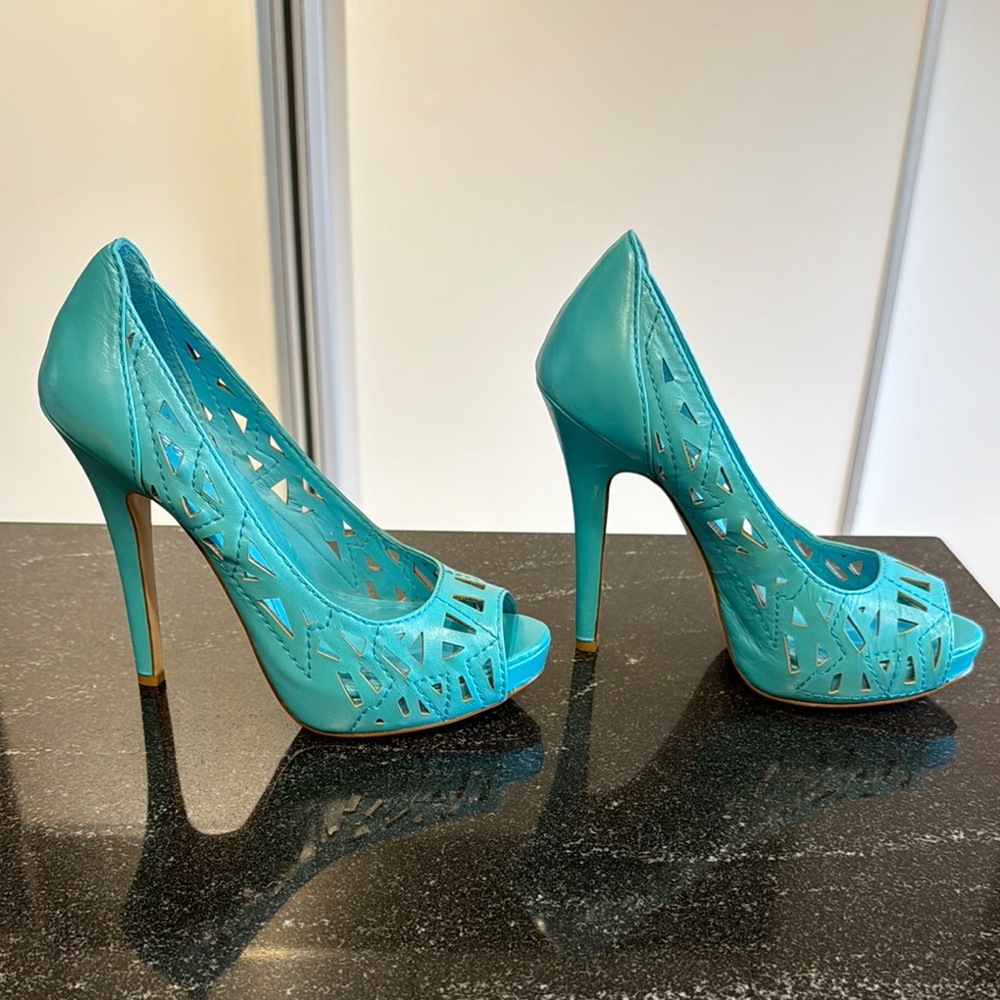 Bcbgeneration Blue Peep Toe Heels - image 6